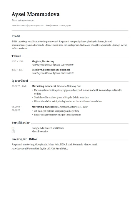 Akademik — CV şablonu