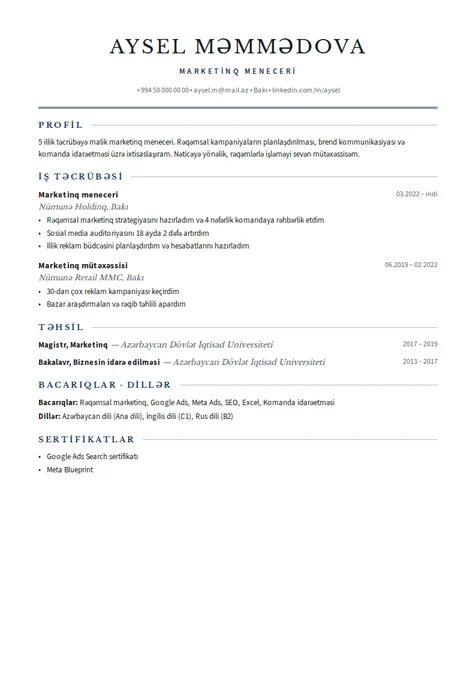 Klassik — CV şablonu