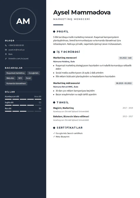 Modern — CV şablonu